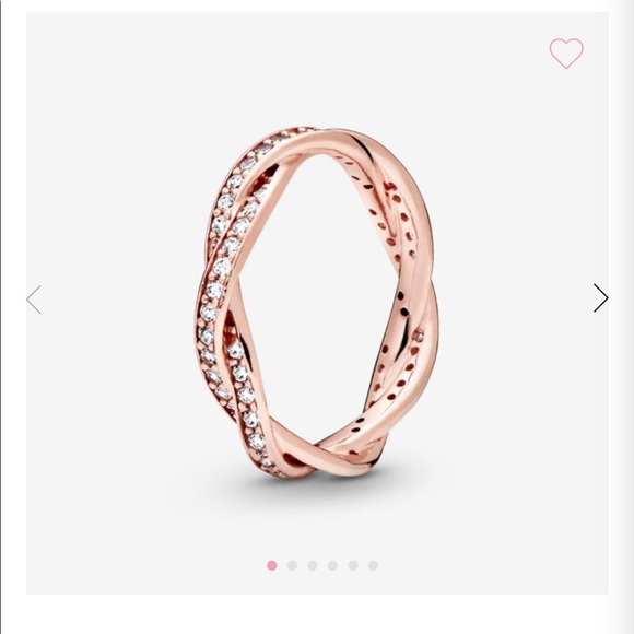 Sparkling Twisted Lines Ring - Pandora